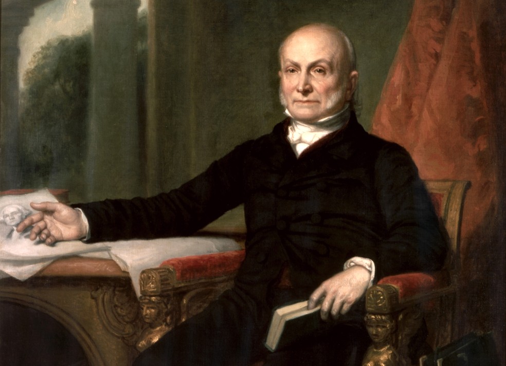 Retrato em óleo sobre tela de John Quincy Adams, presidente dos EUA entre 1825 e 1829 — Foto: George Peter Alexander Healy/The White House Historical Association