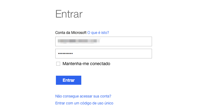 Acesse o link e fa?a login em sua conta Microsoft (Foto: Reprodu??o/Helito Bijora)