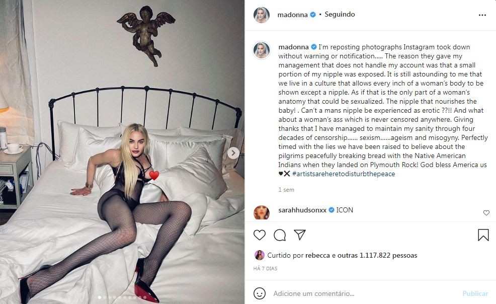 Madonna postou fotos sensuais na web (Foto: Reprodução / Instagram)