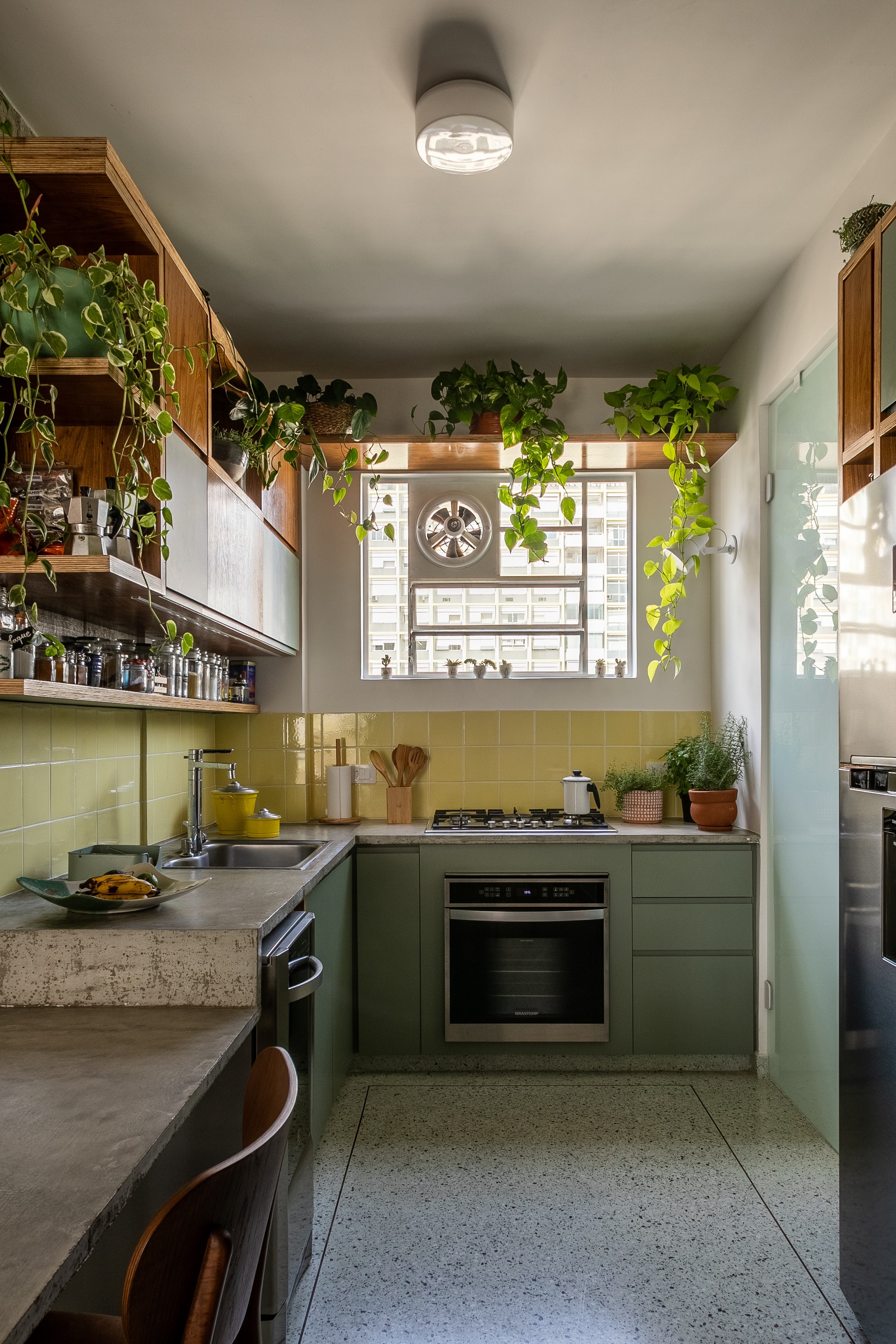 Cozinha Pequena com Plantas