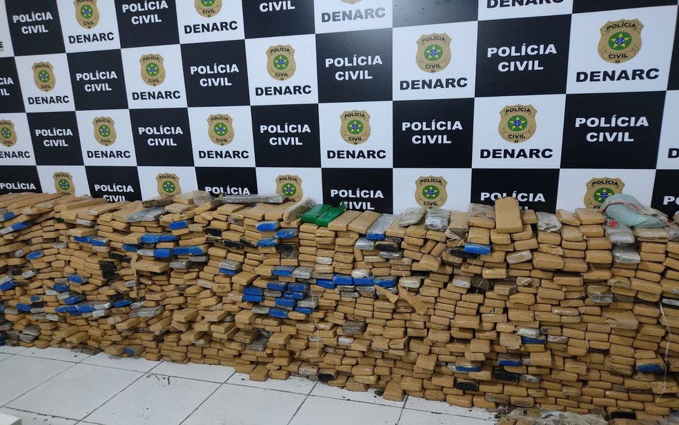 Mais de uma tonelada de maconha é apreendida em Aracaju — Foto: SSP/SE