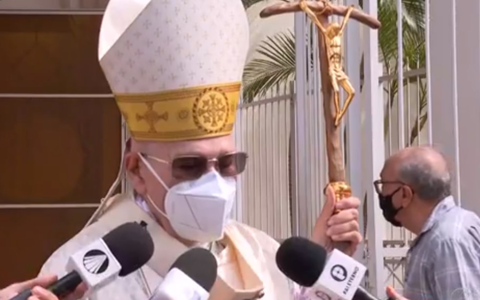 Arcebispo de Goiânia Dom Washington Cruz diz que vai se aposentar — Foto: Reprodução/TV Anhanguera