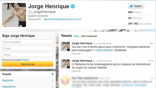 twitter Jorge Henrique (Foto: Reprodução)
