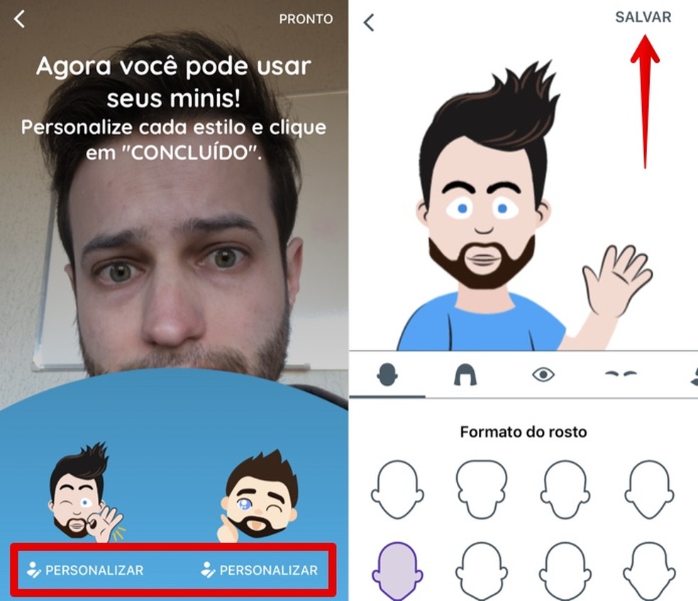 Personalizando figurinhas (Foto: Reprodução/Helito Bijora)