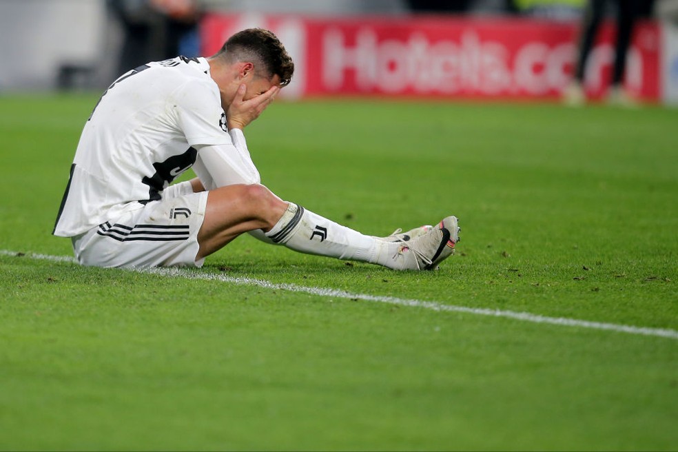 Cristiano Ronaldo jogou bem, mas nÃ£o conseguiu avanÃ§ar na Liga dos CampeÃµes â Foto: Getty Images