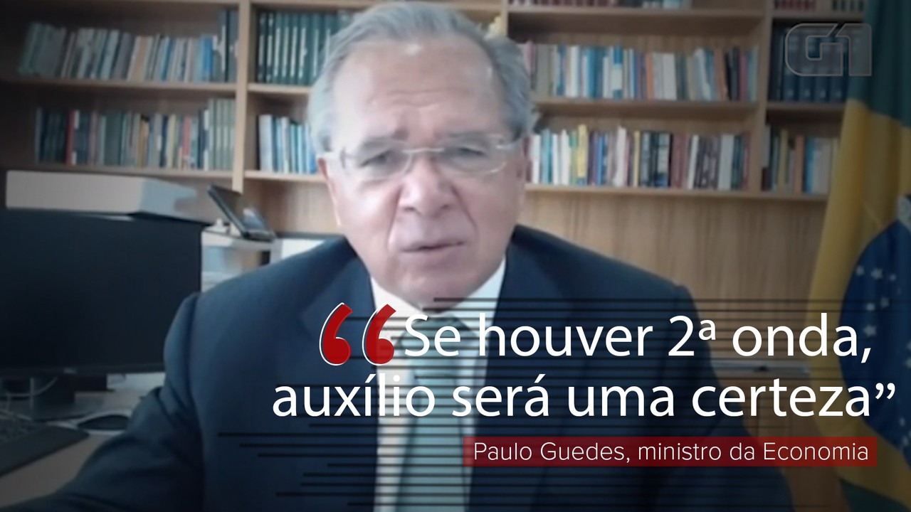 Guedes: se houver 2ª onda de Covid-19, prorrogação do auxílio será 'uma certeza'
