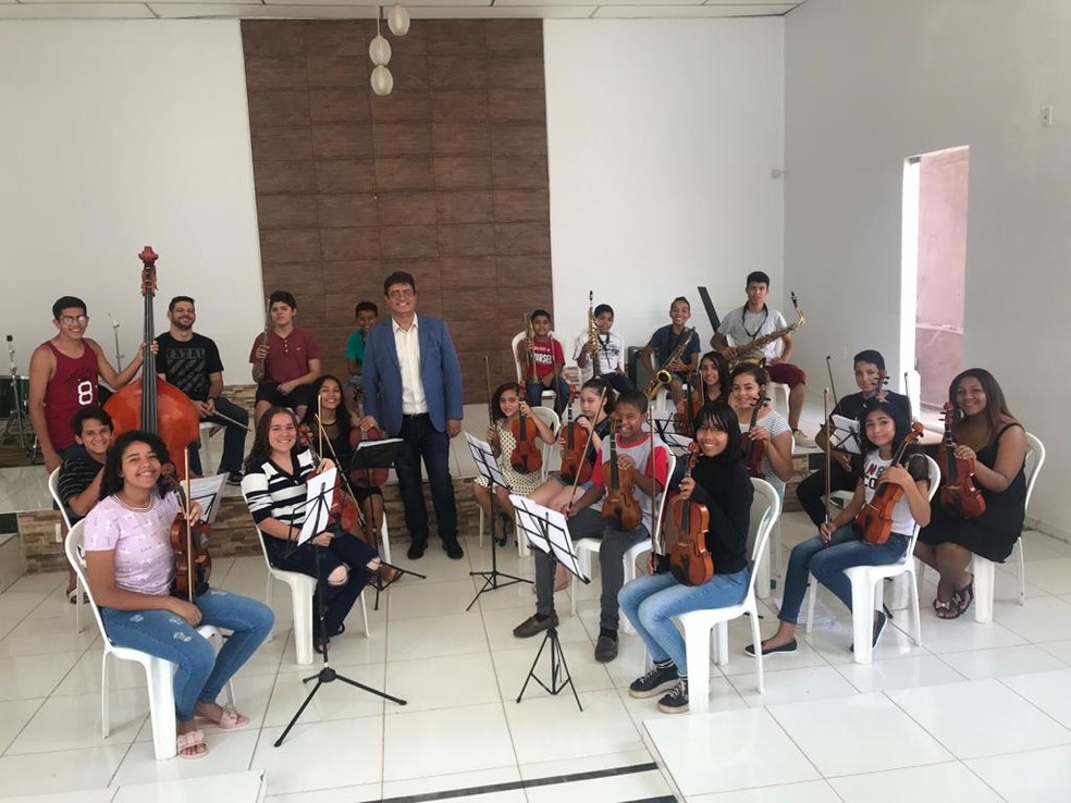 Orquestra Conviver no Jardim Arco, em Anápolis, Goiás — Foto: Comunicação Sem Fronteiras/Divulgação