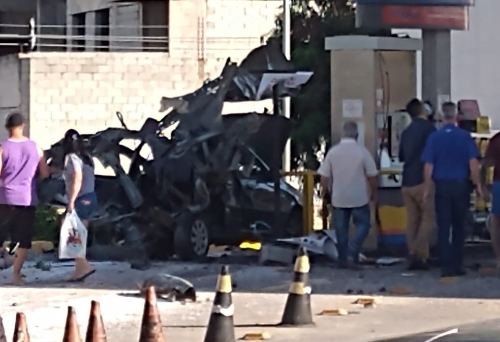 Carro explode dentro de posto de combustíveis em Sorocaba — Foto: Arquivo pessoal