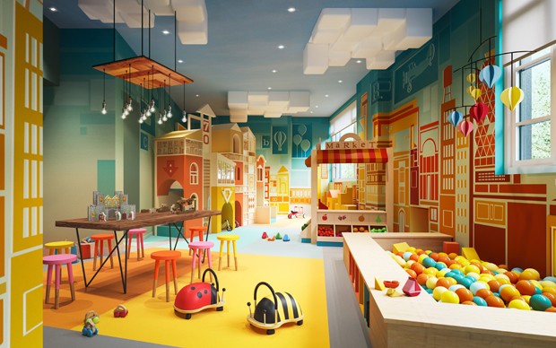 Sala de brinquedos para crianças do 70 Vestry, prédio de luxo em Nova York (Foto: Divulgação/Related)
