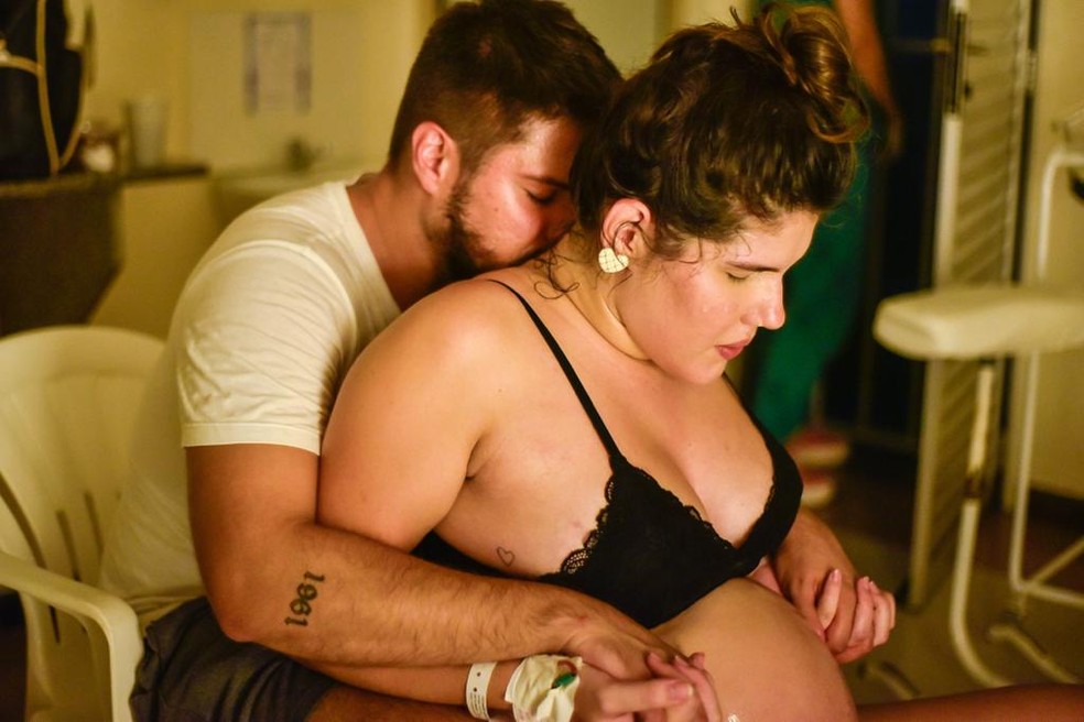 Todo o trabalho de parto de Jucianne foi filmado — Foto: Arquivo pessoal 