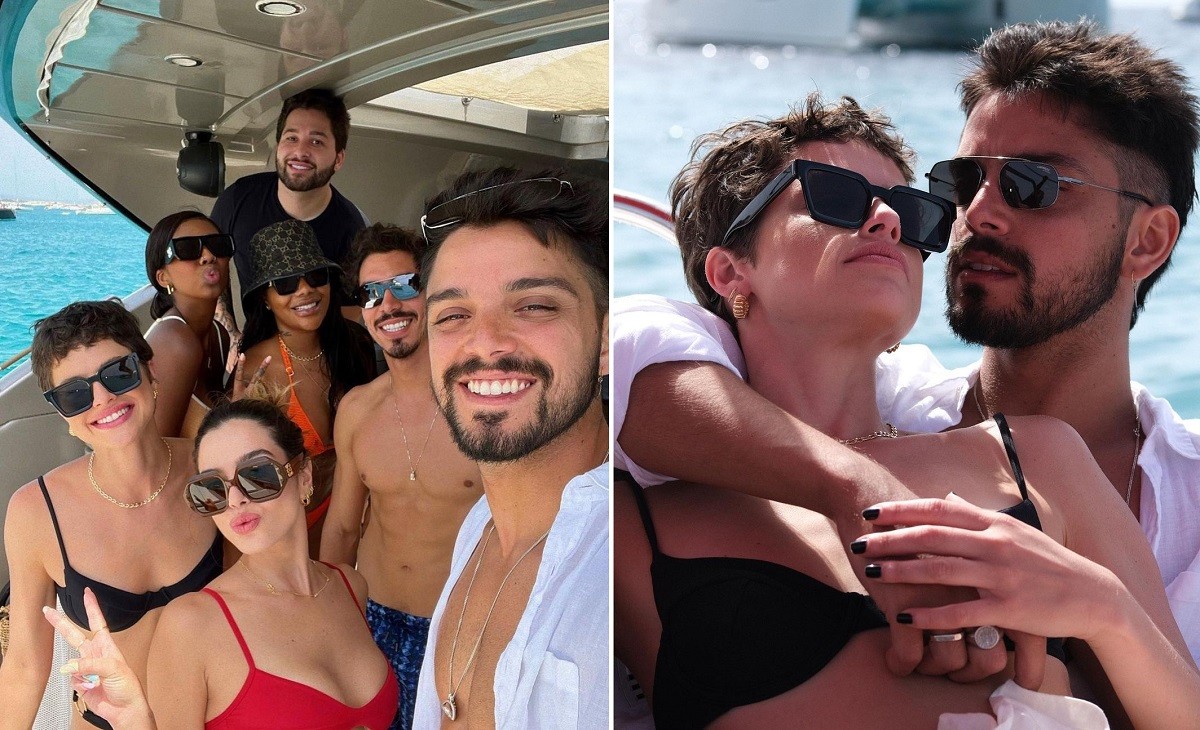 Agatha Moreira, Ludmilla, Giovanna Lancellotti e Rodrigo Simas curtem passeio de barco em Ibiza (Foto: Reprodução/Instagram)