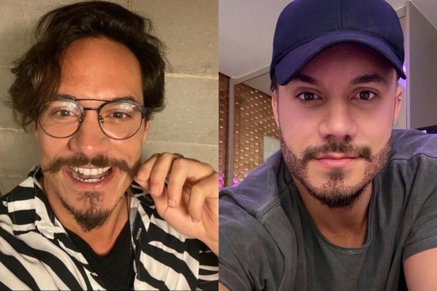 O antes e o depois de Eliezer após implante de barba (Foto: Reprodução/ Instagram)