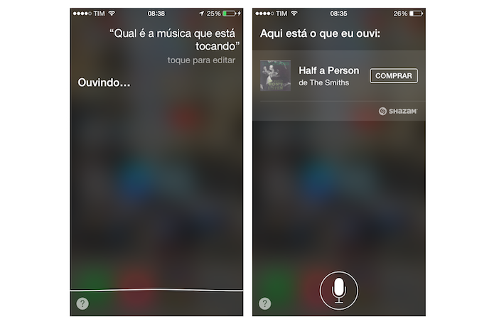 Descobrindo o nome de uma música com a Siri em português (Foto: Reprodução/Marvin Costa)