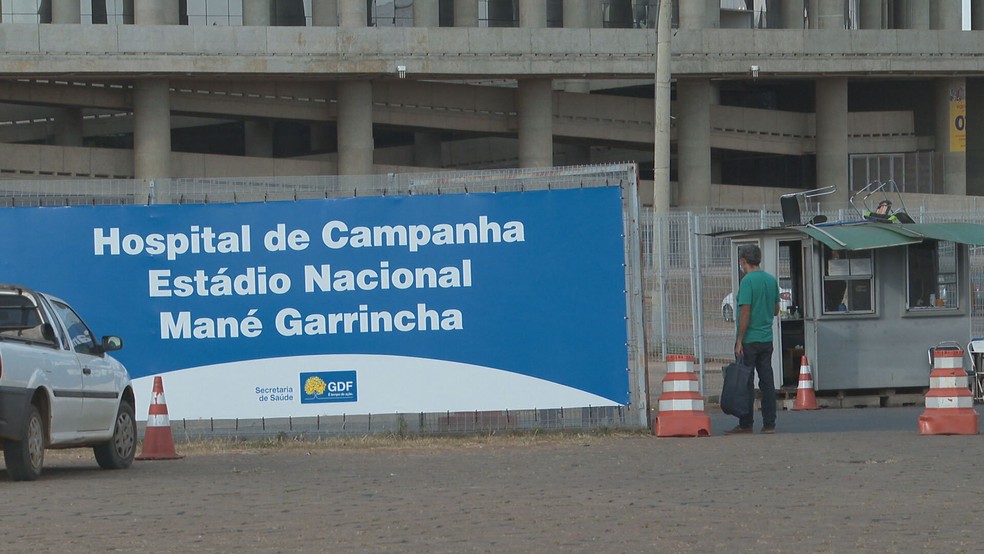 Hospital de Campanha do Estádio Nacional Mané Garrincha — Foto: TV Globo/Reprodução