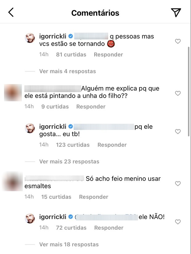 Respostas de Igor Rickli (Foto: Reprodução/Instagram)