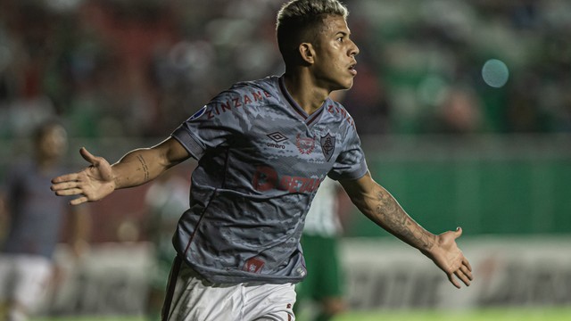 Matheus Martins comemora gol em Petrolero 1 x 10 Fluminense