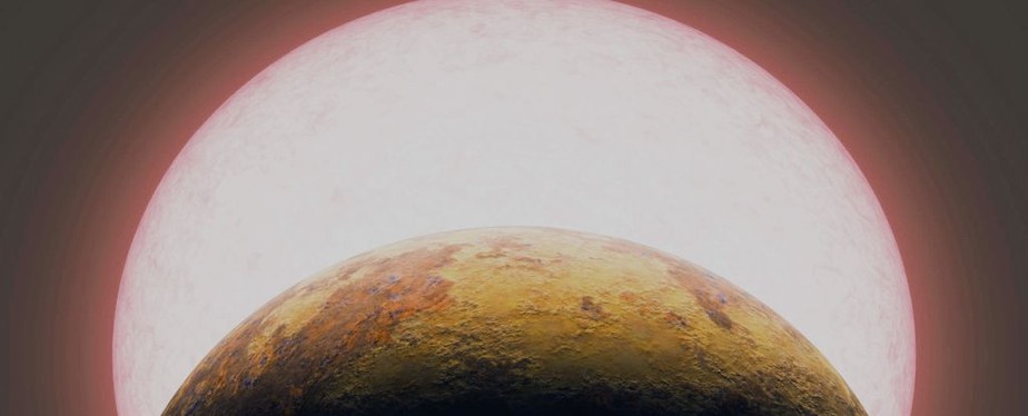 Ilustração de como o exoplaneta TOI-1075b e sua estrela aparentam ser