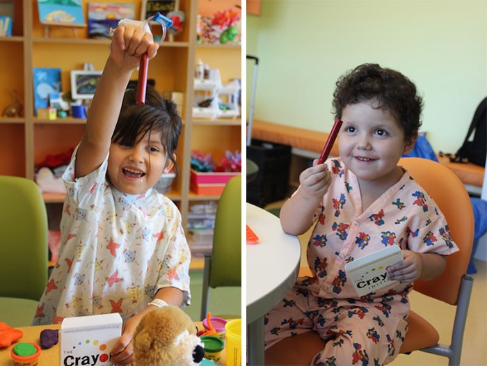 Giz reutilizado é doado para crianças em hospitais (Foto: Reprodução Crayon Initiative)