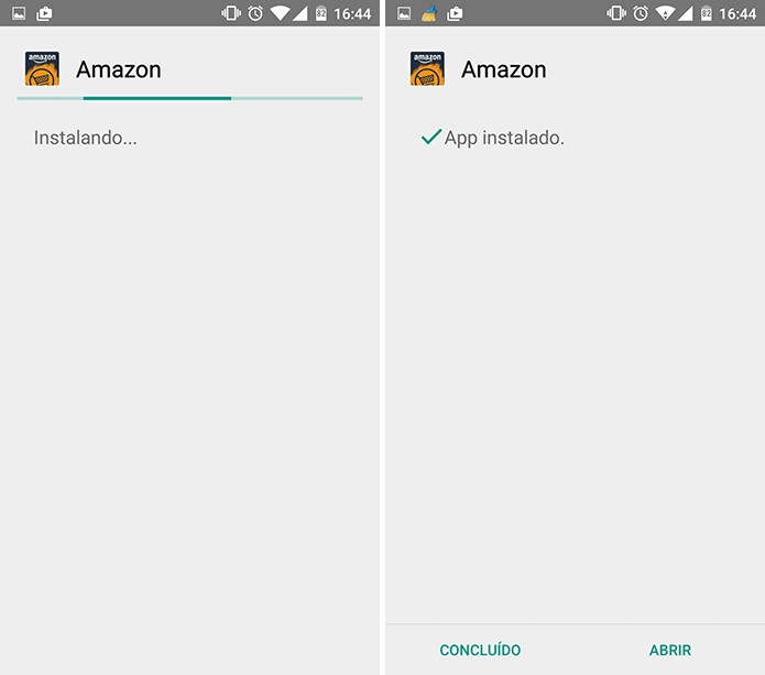 Usuário pode escolher entre abrir ou não a Amazon AppStore após a instalação no Android (Foto: Reprodução/Elson de Souza)