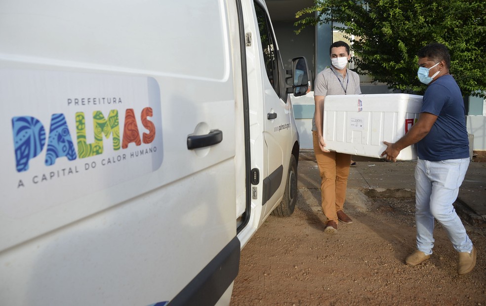 Primeiras doses da Coronavac são entregues em Palmas — Foto: Raíza Milhomem/Prefeitura de Palmas