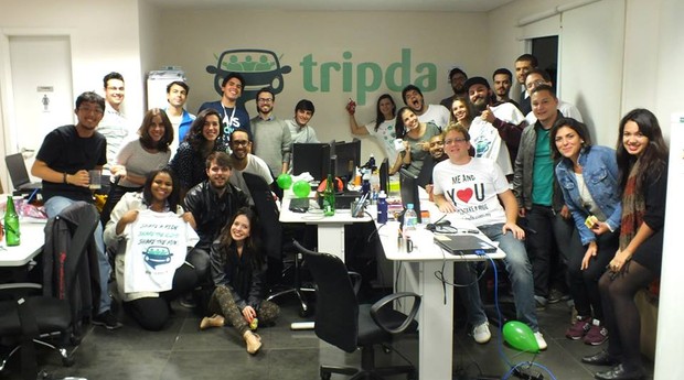 Equipe da Tripda, que já tem mais de 100 funcionários ao redor do mundo (Foto: Divulgação)