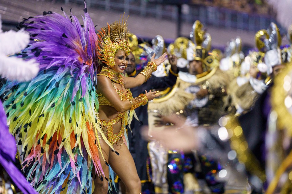 Desfile da Vai-vai no carnaval de SP em 2022 — Foto: Marcelo Brandt/g1