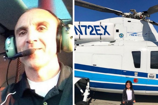 O piloto responsável pelo voo de helicóptero que resultou na morte de Kove Bryant e um registro da aeronave - divulgado pela socialite Kylie Jenner após fez uso do helicóptero para transportar a sobrinha Dream (Foto: Facebook/Instagram)