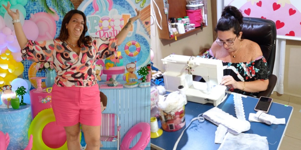 Antes de trabalhar como motorista particular, Elizandra vendia laços que confeccionava — Foto: Arquivo Pessoal