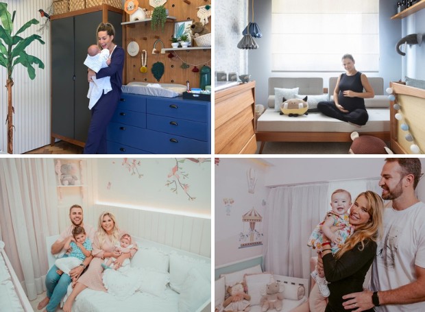 Famosos apostam em diferentes estilos para montar quartos de bebês  (Foto: Divulgação | Montagem: Casa e Jardim)