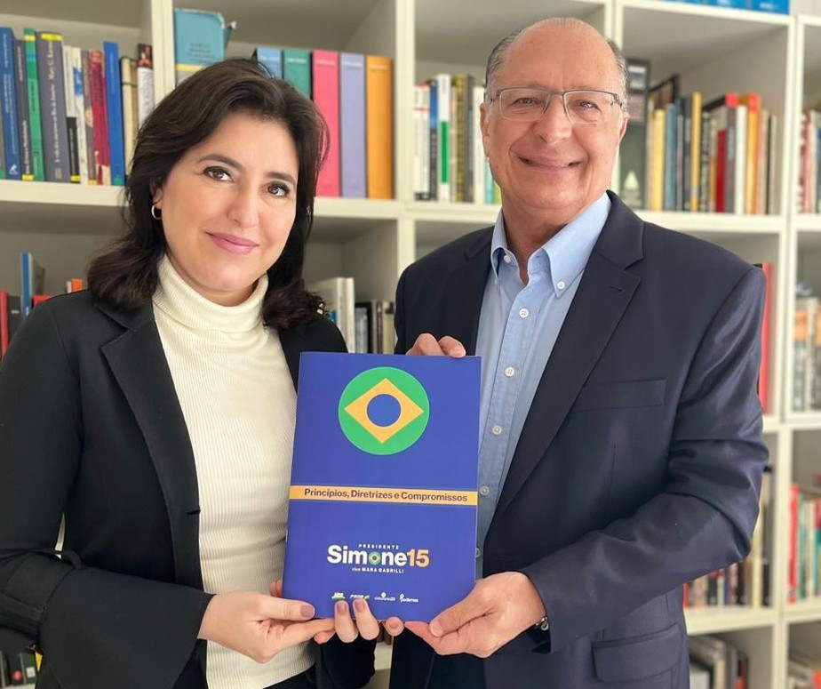Tebet e Alckmin se encontraram ontem, em São Paulo