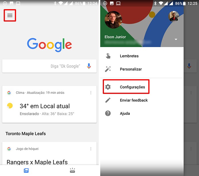 Acesse as configurações do Google App para mudar a região de pesquisa no Android (Foto: Reprodução/Elson de Souza)