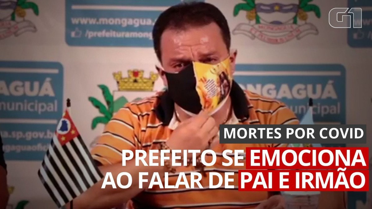 Prefeito de Mongaguá chora ao falar da morte por Covid-19 de pai e irmão comerciantes: 'Preferia que tivessem quebrado'