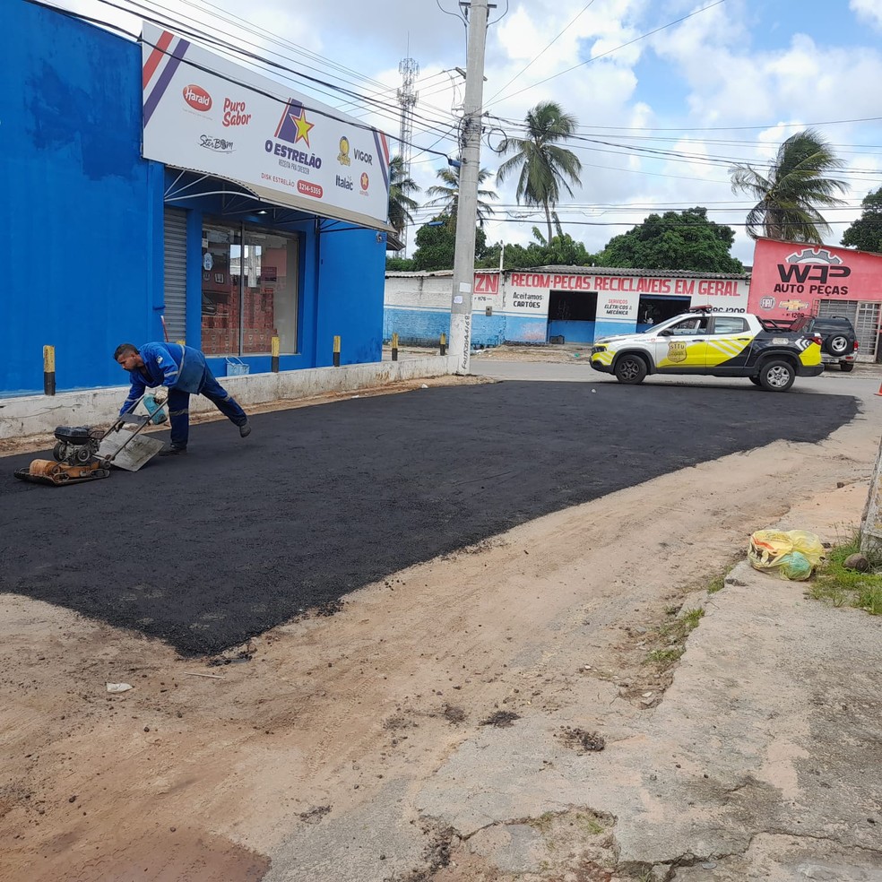 Buraco que engoliu foi fechado na Avenida das Fronteiras — Foto: Divulgação