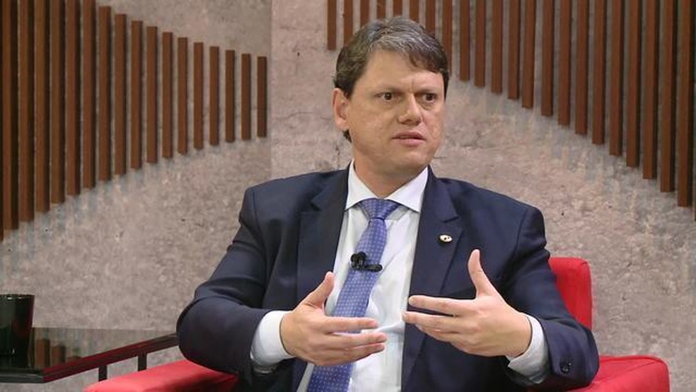 O ministro da Infraestrutura Tarcísio de Freitas — Foto: Reprodução/GloboNews