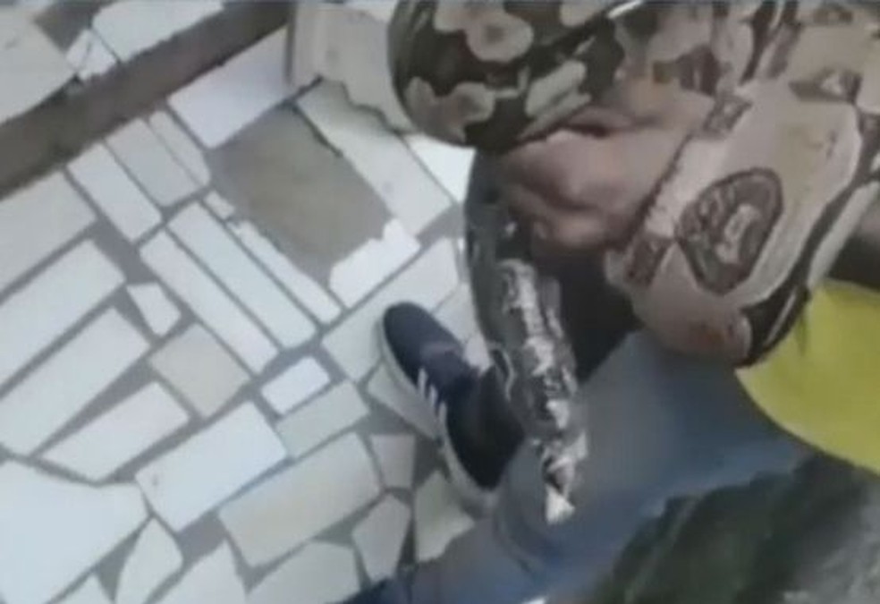 Morador encontra jiboia em imóvel no sul da BA — Foto: TV Santa Cruz