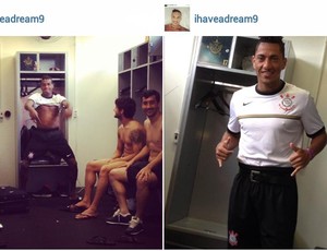 Guerrero posta fotos inusitada de Ralf e Edenilson no vestiário (Foto: Reprodução / Instagram)