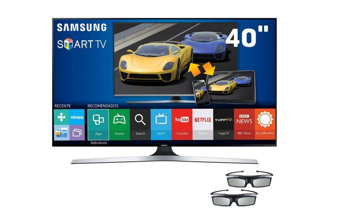 Smart TV Samsung 40J6400 tem tecnologia 3D e imagem Full HD (Foto: Divulgação/Samsung)