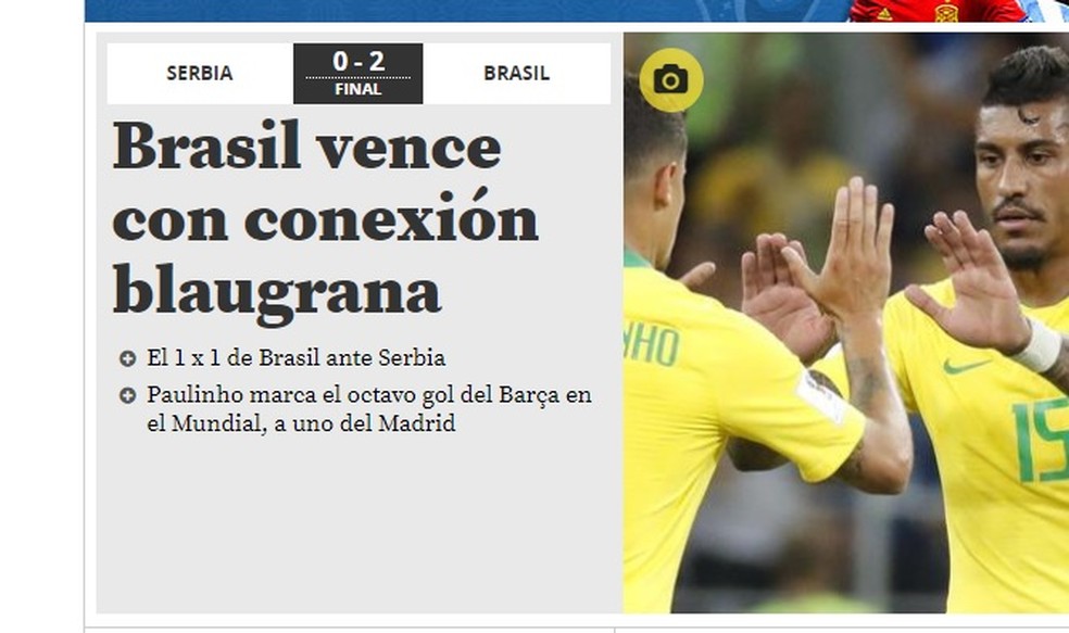 Vitória do Brasil no Mundo Deportivo (Foto: Reprodução)