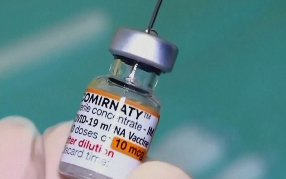 Vacina da Pfizer contra a Covid-19 para crianças — Foto: Reprodução/TV Anhanguera
