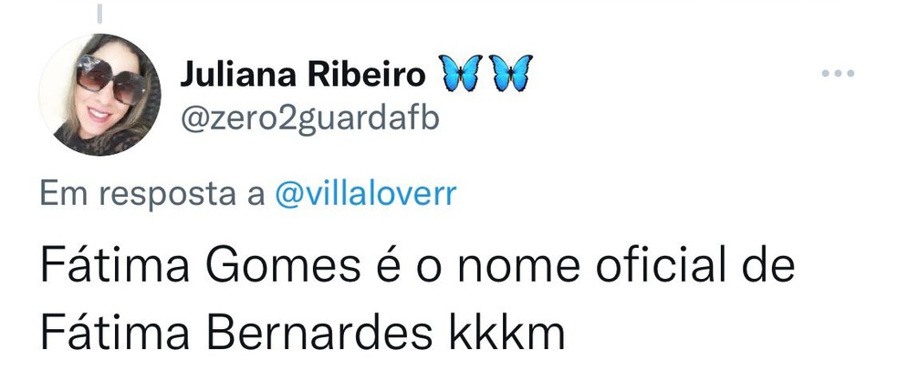 Publicação sobre o nome de Fátima Bernardes — Foto: Reprodução/Instagram