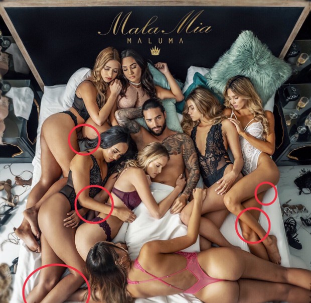 Falhas de ediÃ§Ã£o na capa de novo single de Maluma (Foto: ReproduÃ§Ã£o)