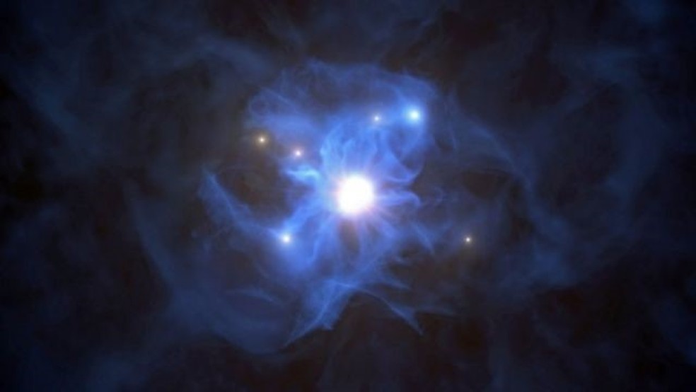 Um buraco negro pode prender galáxias inteiras em sua 'teia' (imagem ilustrativa) — Foto: ESO VIA EPA