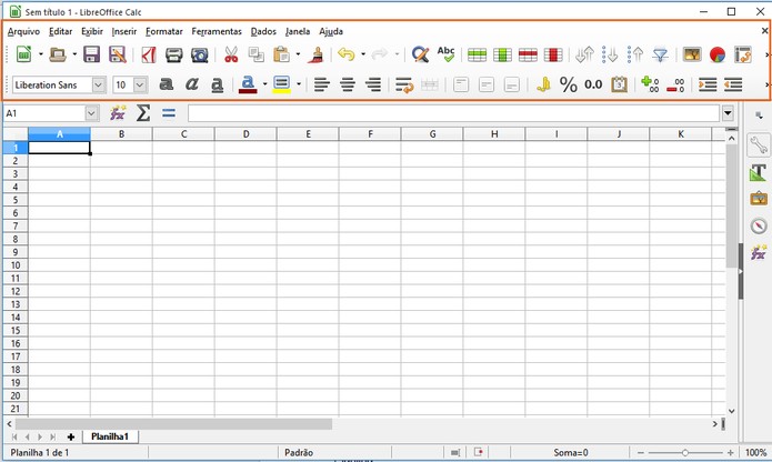 Ferramenta do LibreOffice para a criação de tabelas (Foto: Reprodução/Barbara Mannara)
