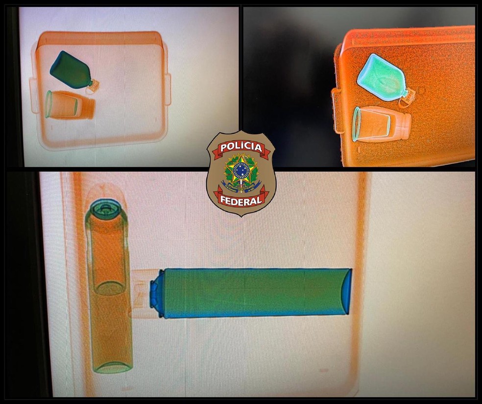Na mala havia cerca de 1 quilo e trezentos gramas de cocaína, segundo a PF. — Foto: Polícia Federal