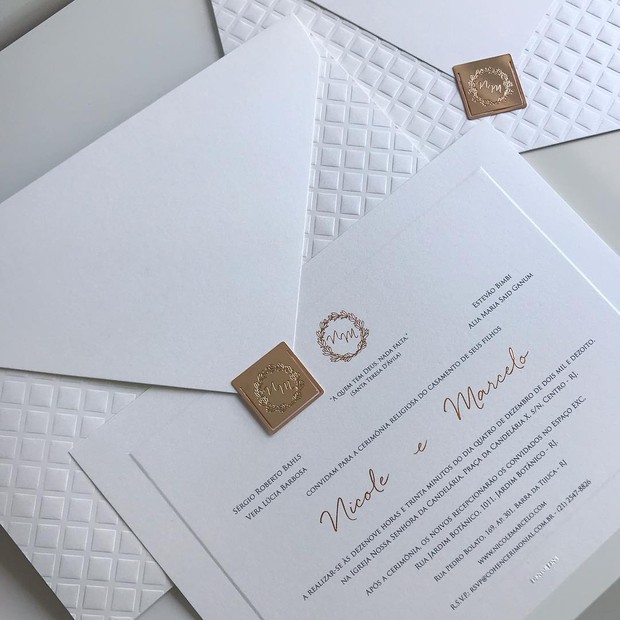 Convite de casamento de Nicole Bahls e Marcelo Bimbi (Foto: Reprodução/Instagram)