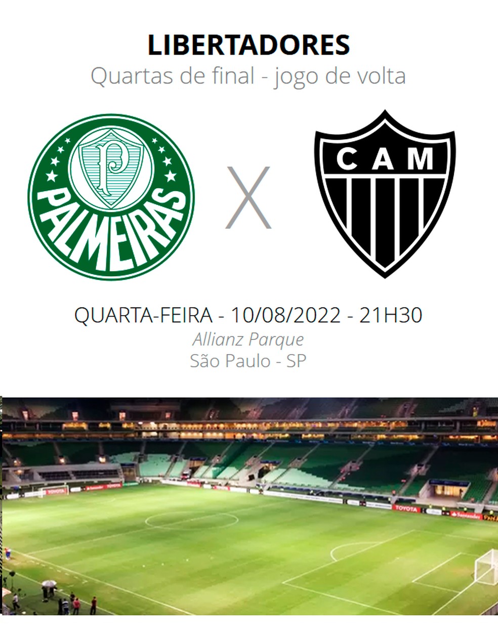 Palmeiras e Atlético-MG decidem vaga nas semifinais da Libertadores — Foto: ge