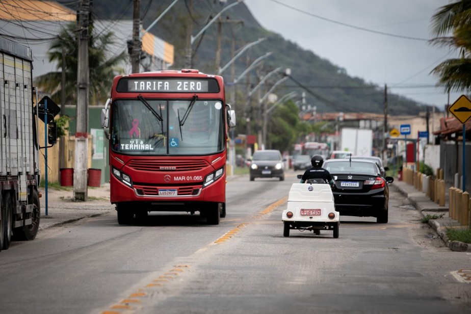 Ônibus da EPT, em Maricá (RJ), com tarifa zero