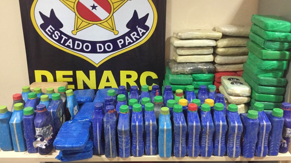 A Divisão Estadual de Narcóticos da Polícia Civil apreendeu cerca de 120 quilos de drogas durante operção policial no município de Abaetetuba, no nordeste do Pará (Foto: Divulgação/Polícia Civil)