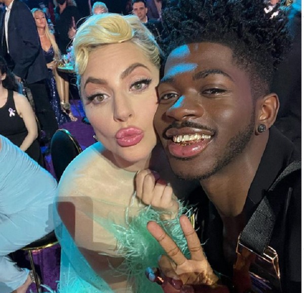 Lil Nas X e Lady Gaga no Grammy 2022 (Foto: Instagram)