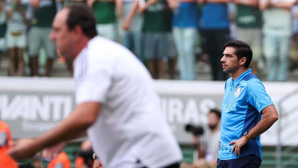 Abel Ferreira na partida do Palmeiras com o São Paulo, pela 3ª rodada do Paulistão — Foto: Cesar Greco/Palmeiras